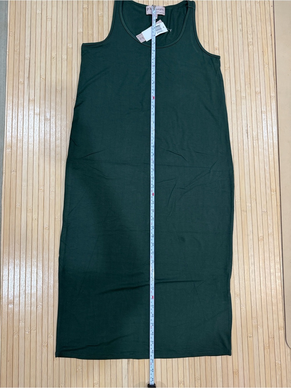 Philosophy Scoop Neck Sleeveless Midi Tank Dress. Black. Medium. - Picture 7 of 9